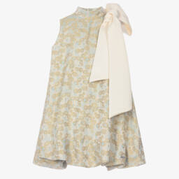 Girls Golden Daisy Jacquard Bubble Hem Dress