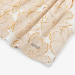 Jessie and James London-Girls Ivory & Gold Floral Jacquard Dress | Childrensalon