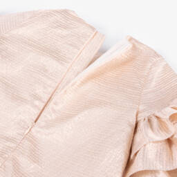 Jessie and James London-Girls Metallic Pink Ruffle Dress | Childrensalon