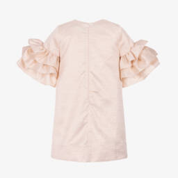 Jessie and James London-Girls Metallic Pink Ruffle Dress | Childrensalon
