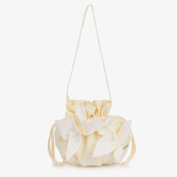 Junona-Girls Yellow Floral Jacquard Organza Dress | Childrensalon