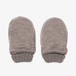 Joha-Beige Merino Wool Baby Mittens | Childrensalon