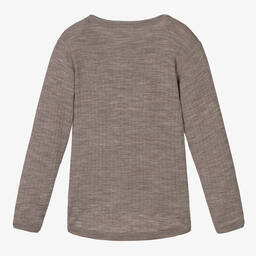 Joha-Beige Merino Wool Knitted Top | Childrensalon