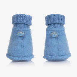 Joha-Blue Merino Wool Baby Booties | Childrensalon