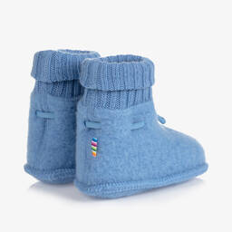 Joha-Blue Merino Wool Baby Booties | Childrensalon