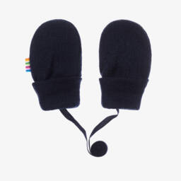 Joha-Blue Merino Wool Baby Mittens | Childrensalon