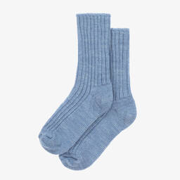 Joha-Blue Thermal Wool Socks | Childrensalon