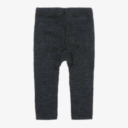 Joha-Dark Grey Merino Wool Ribbed Leggings | Childrensalon