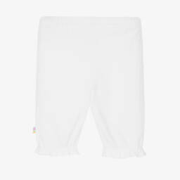 Joha-Girls White Organic Cotton Bloomers | Childrensalon