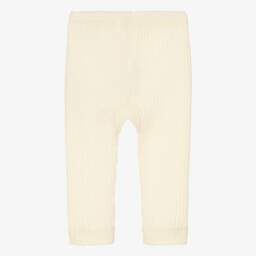 Joha-Ivory Merino Wool Ribbed Leggings | Childrensalon