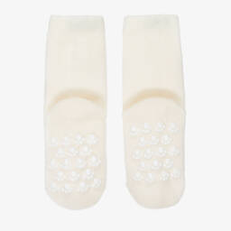 Joha-Носки кремовые шерстяные с антивоскользящими накладками в виде лап | Childrensalon