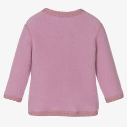 Joha-Pink Thermal Wool Cardigan | Childrensalon