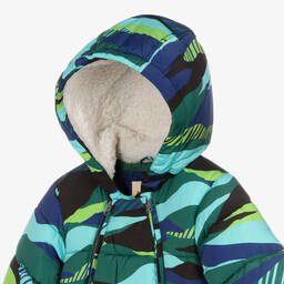 Joyday-Baby Boys Green & Blue Puffer Snowsuit | Childrensalon