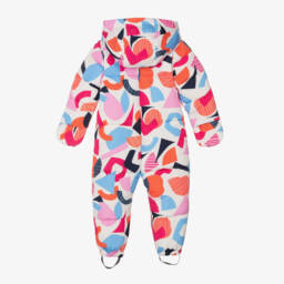 Joyday-Baby Girls Ivory & Pink Puffer Snowsuit | Childrensalon
