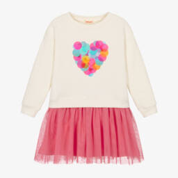 Joyday-Girls Pink & Ivory Jersey & Tulle Dress  | Childrensalon