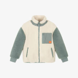 Joyday-Green & Ivory Reversible Sherpa Jacket | Childrensalon