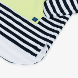 Joyday-Navy Blue Stripe Hooded Towelling Robe | Childrensalon