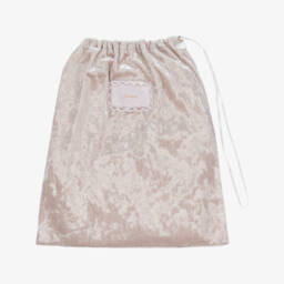 Junona-Girls Beige Shimmer Ball Bag (15cm) | Childrensalon