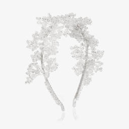 Junona-Girls Glittery Blue Tulle Dress with Beaded Collar | Childrensalon