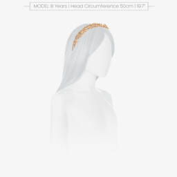 Junona-Girls Gold Crystal & Diamanté Beaded Hairband | Childrensalon