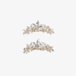 Junona-Girls White Notched Collar Jumpsuit | Childrensalon