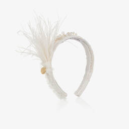 Junona-Girls White Tulle Dress With Collar | Childrensalon