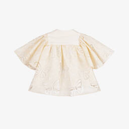 Junona-Girls Ivory Butterfly Sequin Blouse | Childrensalon