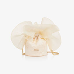 Junona-Girls Ivory Embroidered Tulle Bag (12cm) | Childrensalon