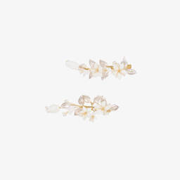 Junona-Girls Glittery Gold Tulle Dress & Cape Set | Childrensalon