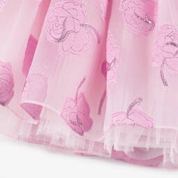 Junona-Girls Pink Floral Jacquard Dress | Childrensalon