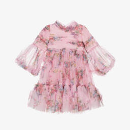 Junona-Girls Pink Floral Print Dress | Childrensalon