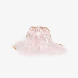 Junona-Girls Pink Sequin & Feather Bag (11cm) | Childrensalon