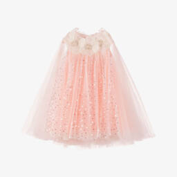 Junona-Girls Pink Tulle Flower & Sequin Dress | Childrensalon