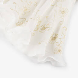 Junona-Girls White Chiffon Embroidered Dress | Childrensalon