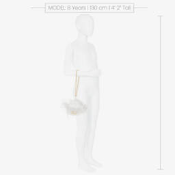 Junona-Girls White Feather Bag (14cm) | Childrensalon