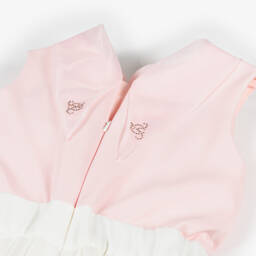 Junona-Girls White & Pink Flower Jumpsuit | Childrensalon