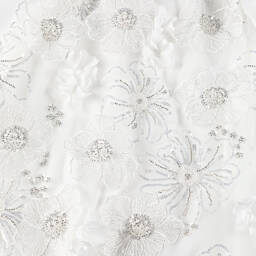 Junona-Girls White Tulle Flower Dress | Childrensalon