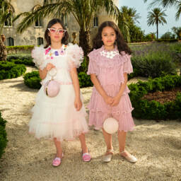 Junona-Girls White Tulle Ruffle Skirt | Childrensalon