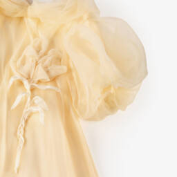 Junona-Girls Yellow Organza Occasion Dress | Childrensalon