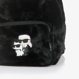 KARL LAGERFELD KIDS-Рюкзак черный из искусственного меха для девочек (32см) | Childrensalon