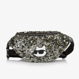 KARL LAGERFELD KIDS-Girls Green Sequin Belt Bag (26cm) | Childrensalon