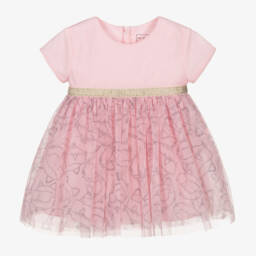 KARL LAGERFELD KIDS-Girls Pink Tulle Choupette Dress | Childrensalon