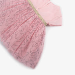 KARL LAGERFELD KIDS-Girls Pink Tulle Choupette Dress | Childrensalon