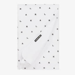 KARL LAGERFELD KIDS-White Padded Cotton Blanket (75cm) | Childrensalon