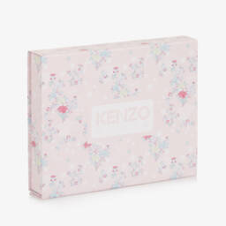 KENZO KIDS-Baby Girls Pink Floral Cotton Trouser Gift Set | Childrensalon