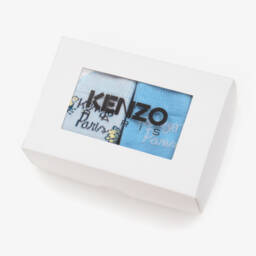 KENZO KIDS-Blue Cotton Baby Socks (2 Pack) | Childrensalon