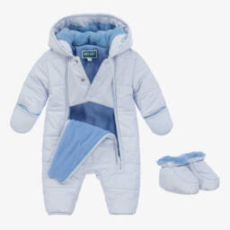 KENZO KIDS-Blue Elephant Puffer Baby Snowsuit | Childrensalon