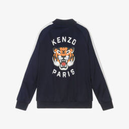 KENZO KIDS-Blue Lucky Tiger Zip-Up Top | Childrensalon