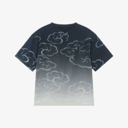 KENZO KIDS-Blue Ombré Cotton Tiger T-Shirt | Childrensalon