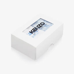 KENZO KIDS-جوارب مزيج قطن محبوك لون ازرق وأبيض للأطفال (عدد 2) | Childrensalon